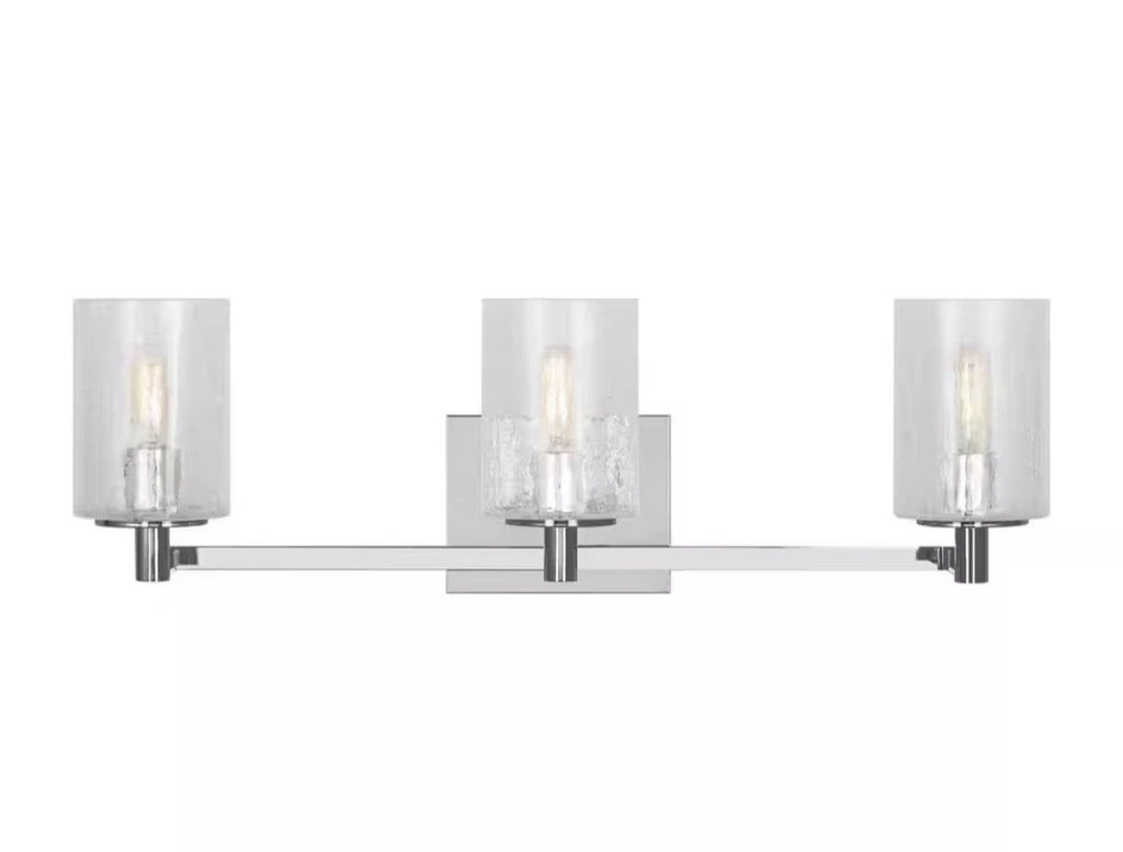 Generation Lightning Parker 24.625 in. W 3-Light Chrome Bathroom Vanity Light