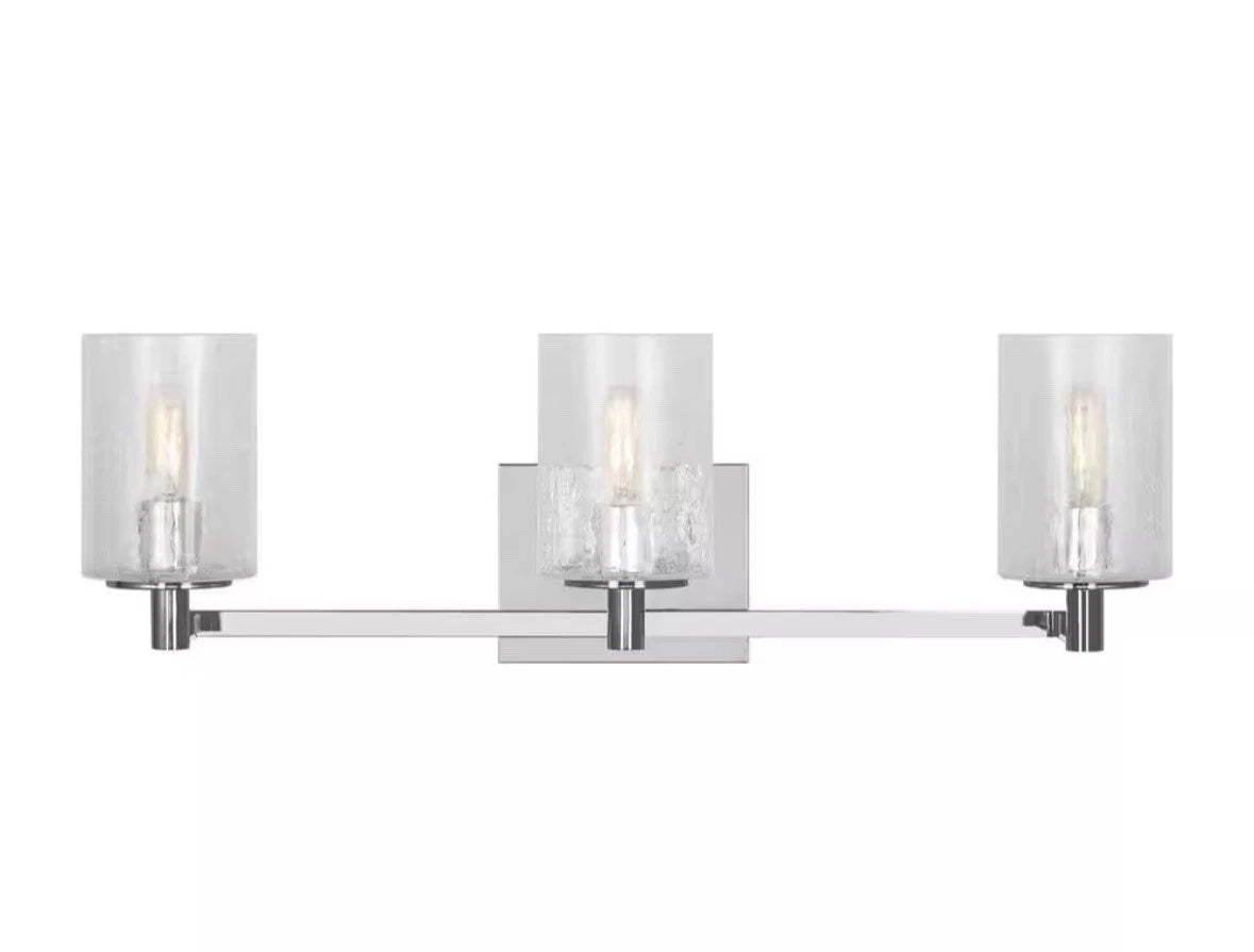 Generation Lightning Parker 24.625 in. W 3-Light Chrome Bathroom Vanity Light