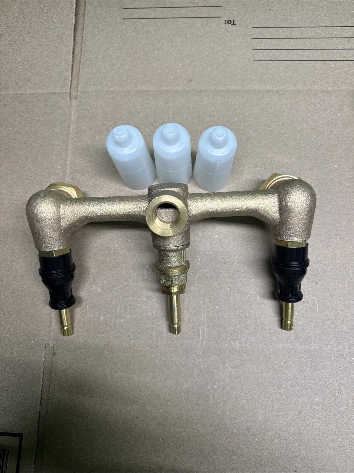 Pfister 01-31XA 8 in. Fixed Brass 3-Handle Rough In Valve Body