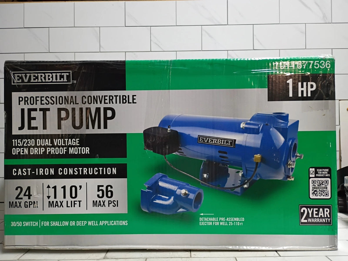 Everbilt HDCWJ10 1 HP Professional Convertible Jet Pump NEW OPEN BOX