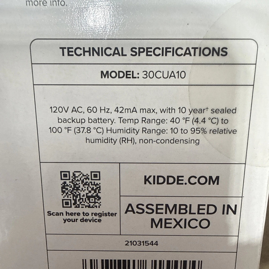 Kidde 30CUA10 10yr Combination Photoelectric Smoke CarbonMonoxide Alarm Hardwire