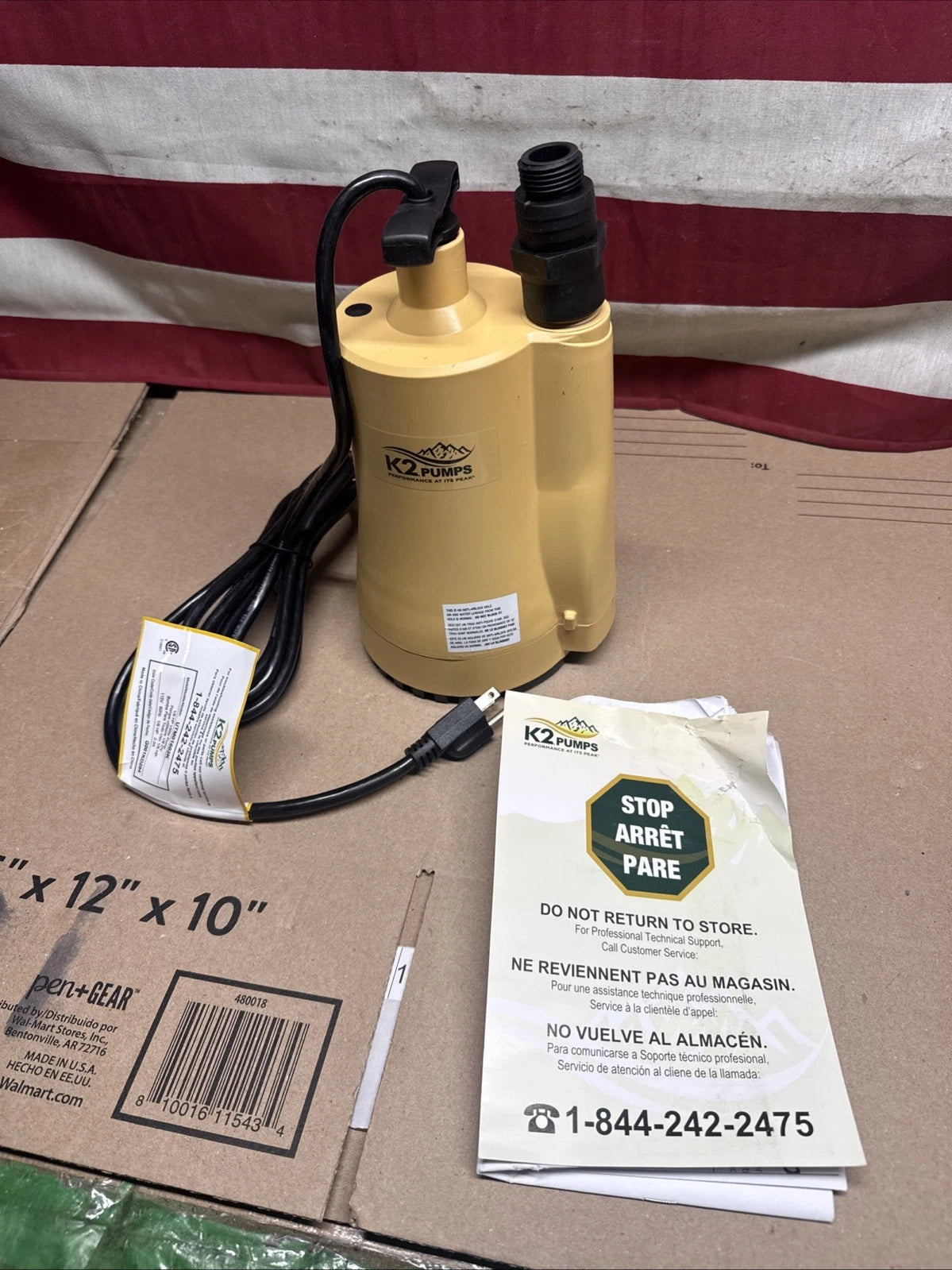 K2 Pumps Submersible Utility Pump 1/6 Hp Thermoplastic UTM01602K