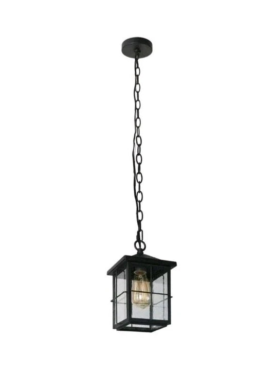 2pk LNC A04254P Farmhouse Black Outdoor Hanging Lantern 1-Light Coastal Pendant