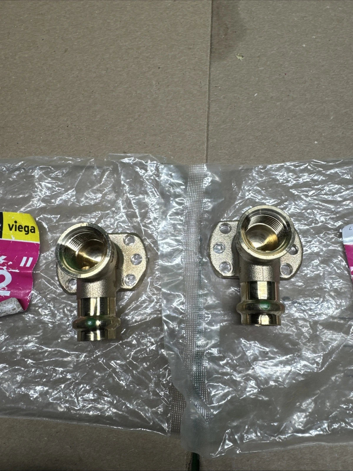 2PK Viega ProPress 1/2" Press x 1/2" FPT Zero-Lead Bronze 90° Drop Ear Elbow