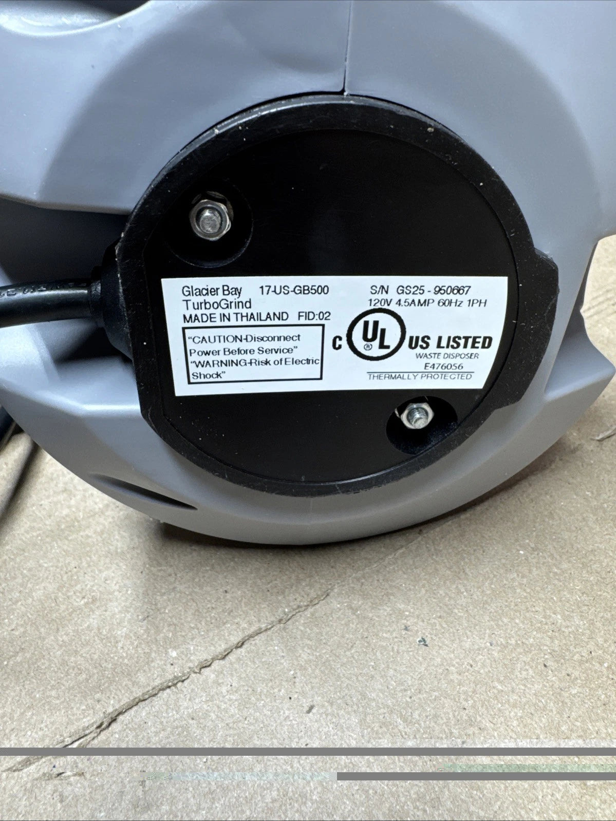 Glacier Bay GB500 Turbo Grind 1/2hp Garbage Disposal Open Box Read