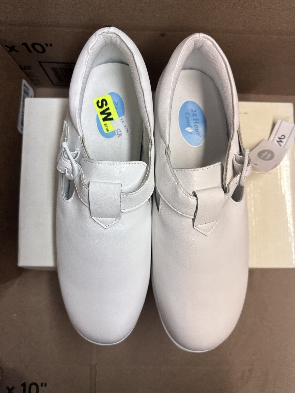 24 HOUR COMFORT Willa Women's Wide Width Leather Shoes size 10.5 nurse