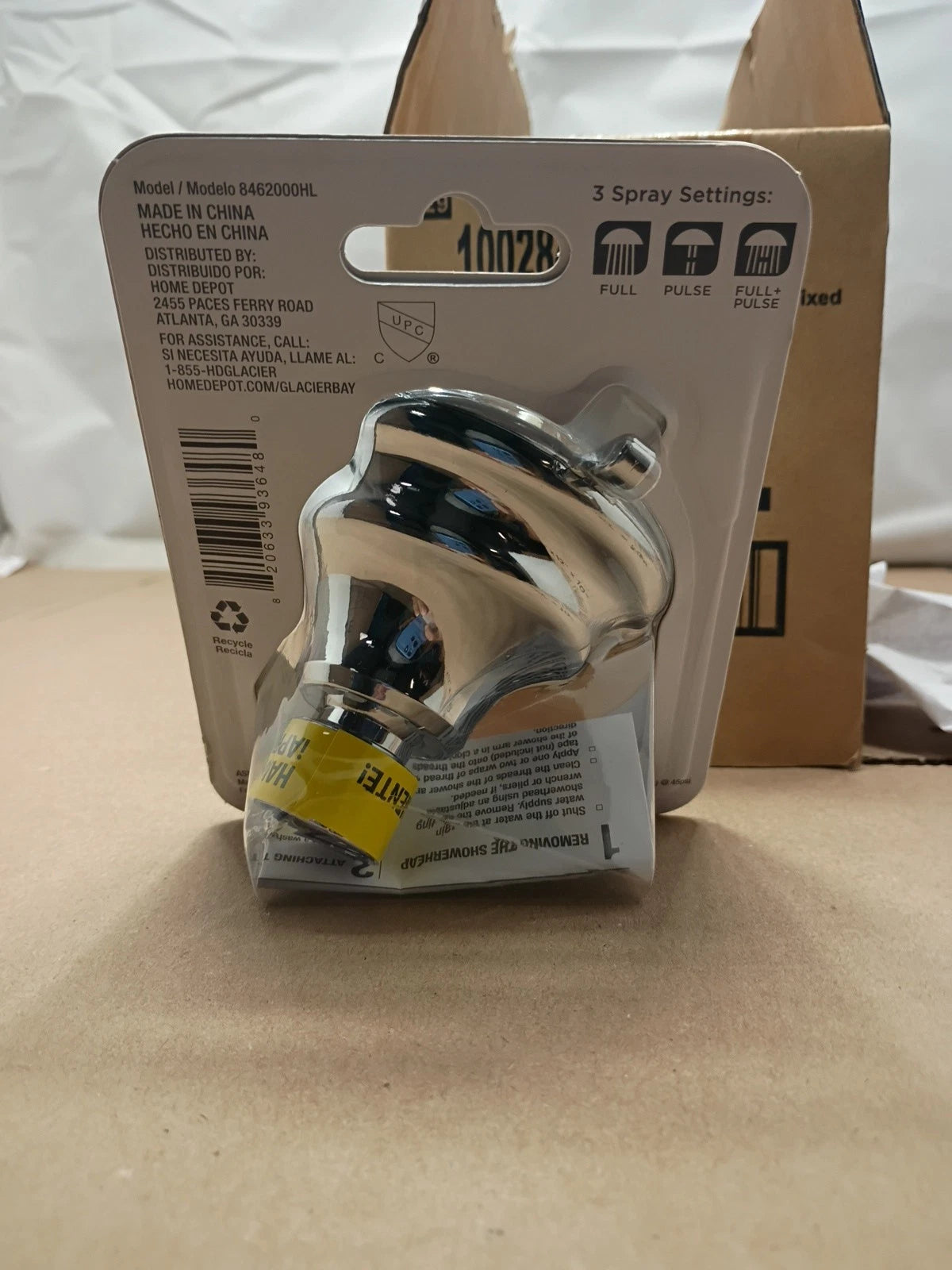 4 Pack NEW Glacier Bay Fixed Shower Head in Chrome Silver Single 3-Spray 3.5