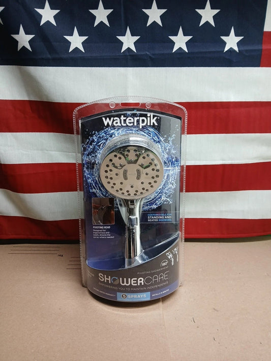 Waterpik Hand Held Shower Head Chrome 180-Degree 5-Modes QBS-563MEB
