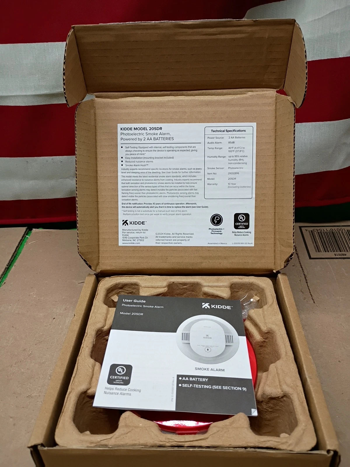 Kidde Smoke Detector AA Battery Powered, LED Warning Light Model 20SDR