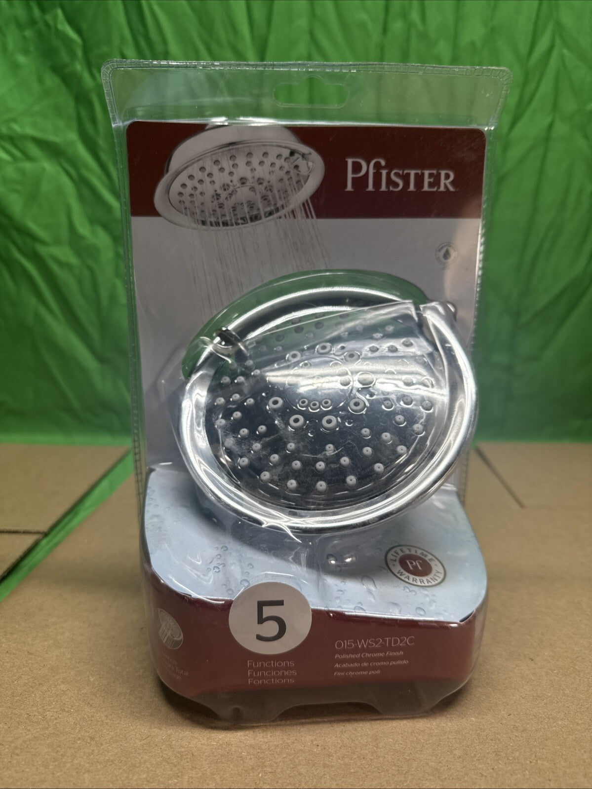 Pfister Universal 5-Spray Wall Mount Shower Head Polished Chrome 015-WS2-TD2C