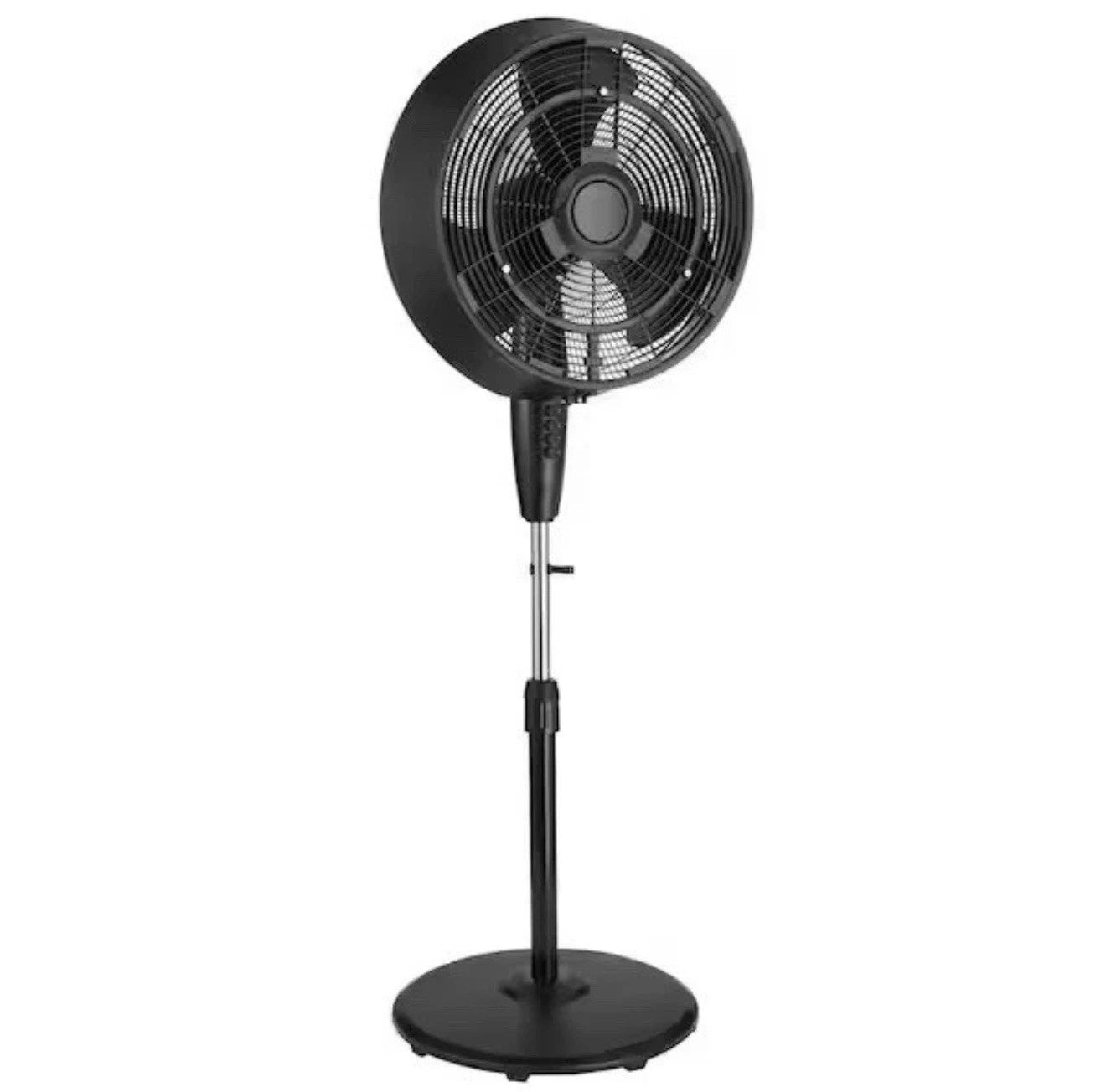 Pelonis 18 in. 3-Speed Outdoor Misting Pedestal Fan 1600 CFM Black.