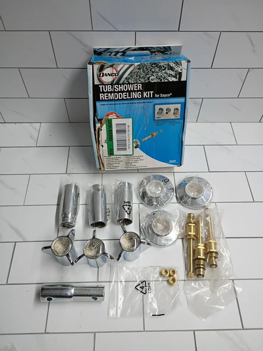 1pk Danco 39620 Tub/Shower 3-Handle Remodeling Trim Kit in Chrome for Sayco