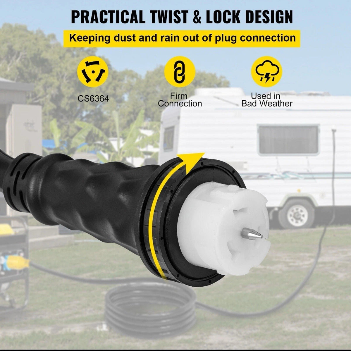 20 ft Generator Extension Cord 50 Amp N14-50P CS636 Locking Connector 20FT50ACZ