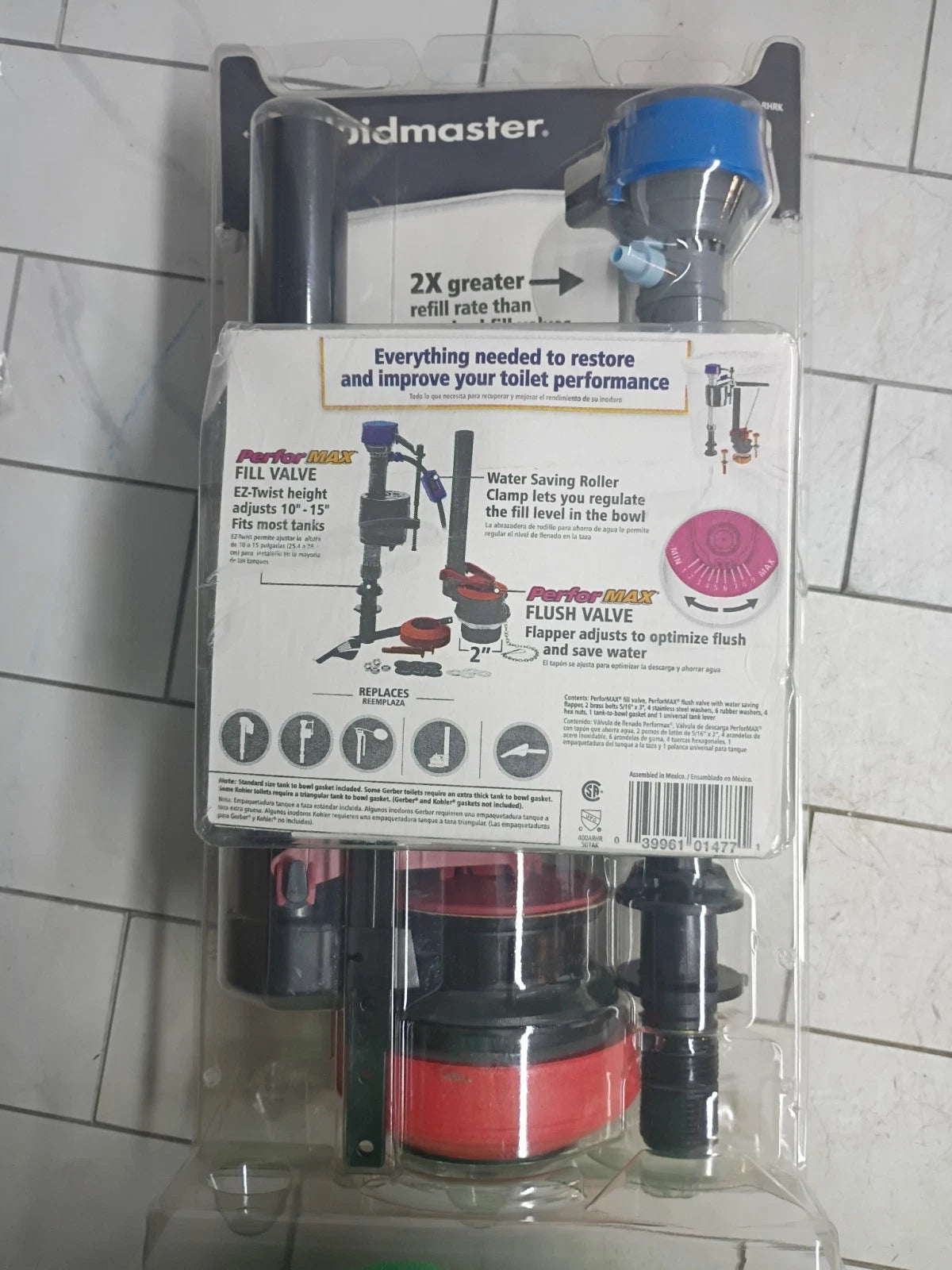 12pk Fluidmaster Universal Complete Toilet Rebuild Repair Kit 10" H 400ARHRK OB