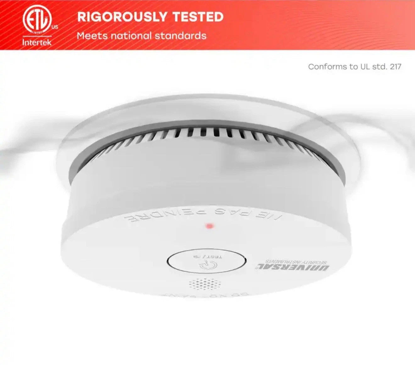3-PK Universal Hardwired W/ 9V Battery Backup Photoelectric Smoke Detector