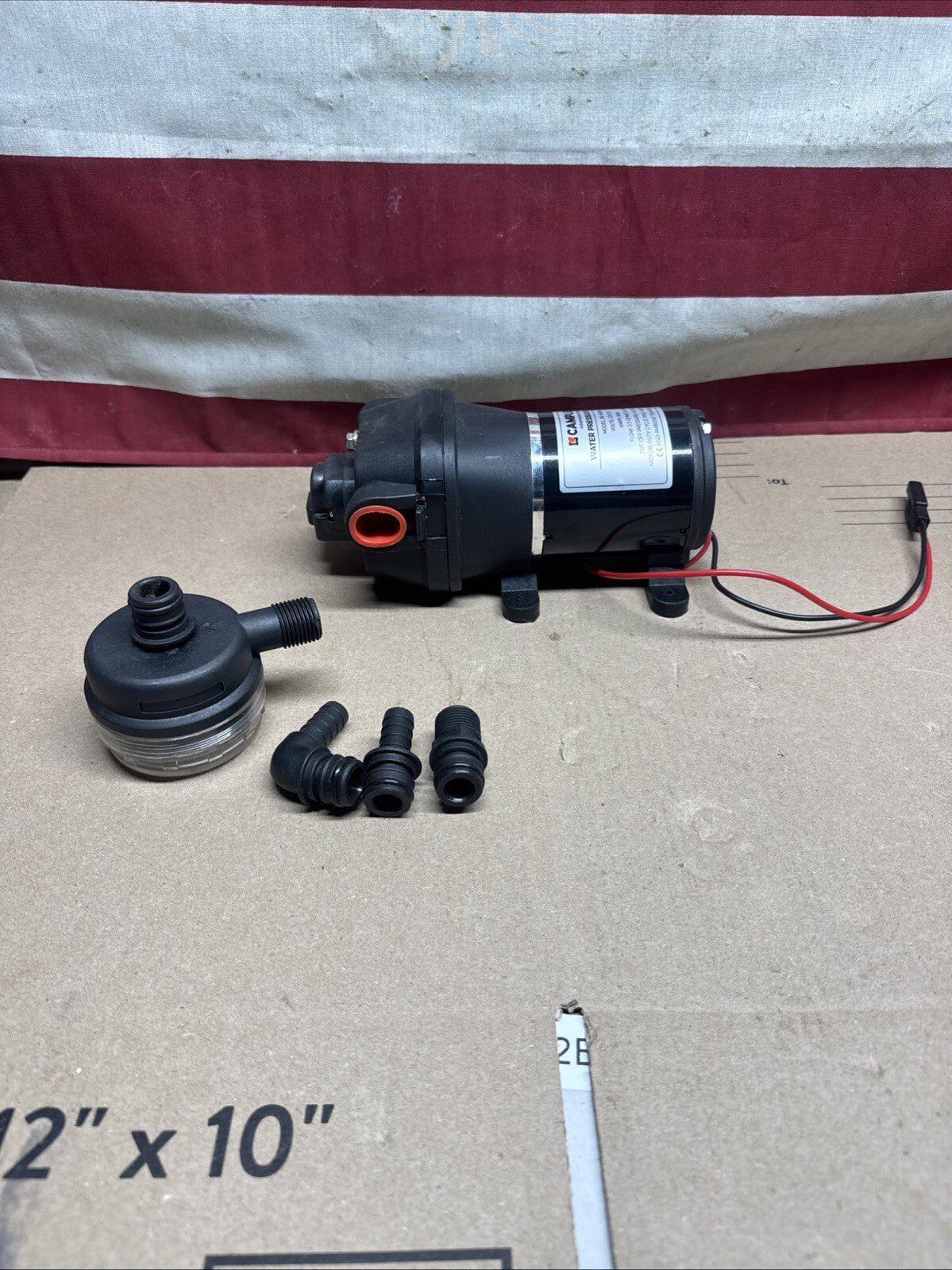 CAMPLUX 3.3 GPM 12V DC Water Pump, Pressure Water Pump with Strainer Filter