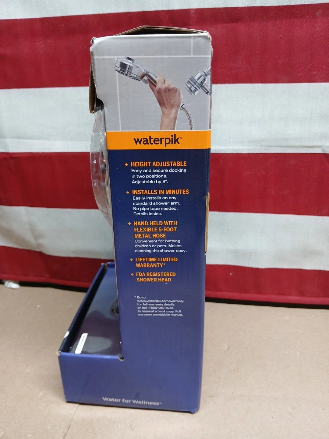 Waterpik PowerPulse Dual Dock Multi-Height 7 Spray Handheld Shower Head Chrome