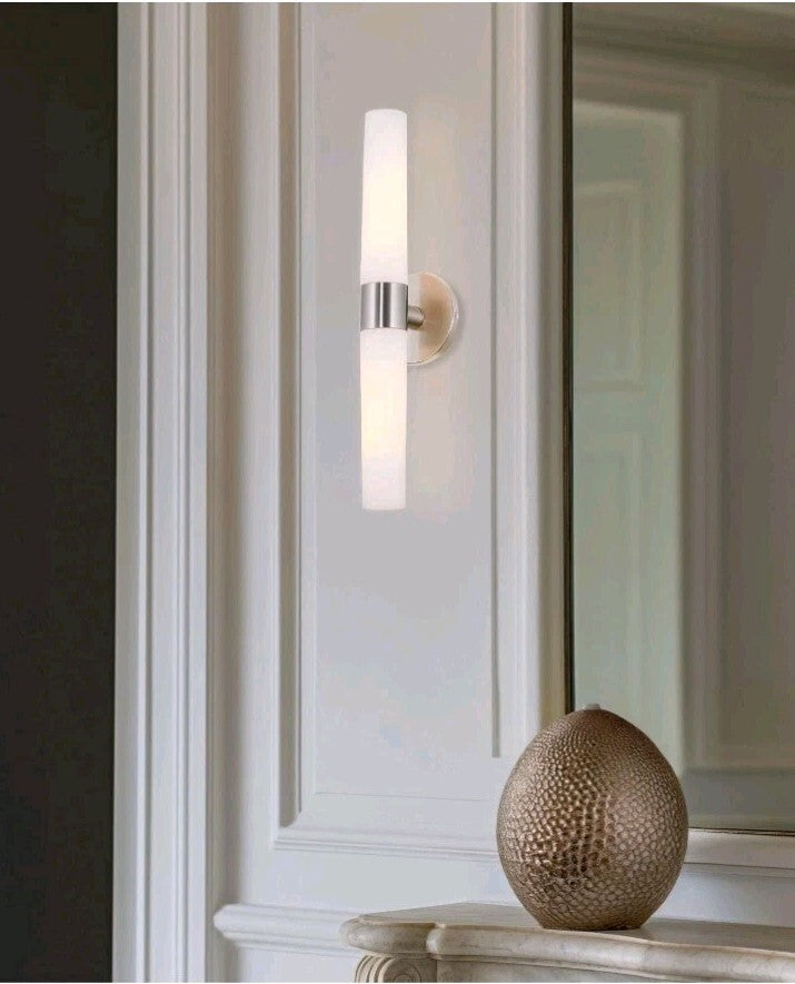 Kira Home Duo 21" Modern Wall Sconce with Frosted Opal Glass Shades for Bathr OB