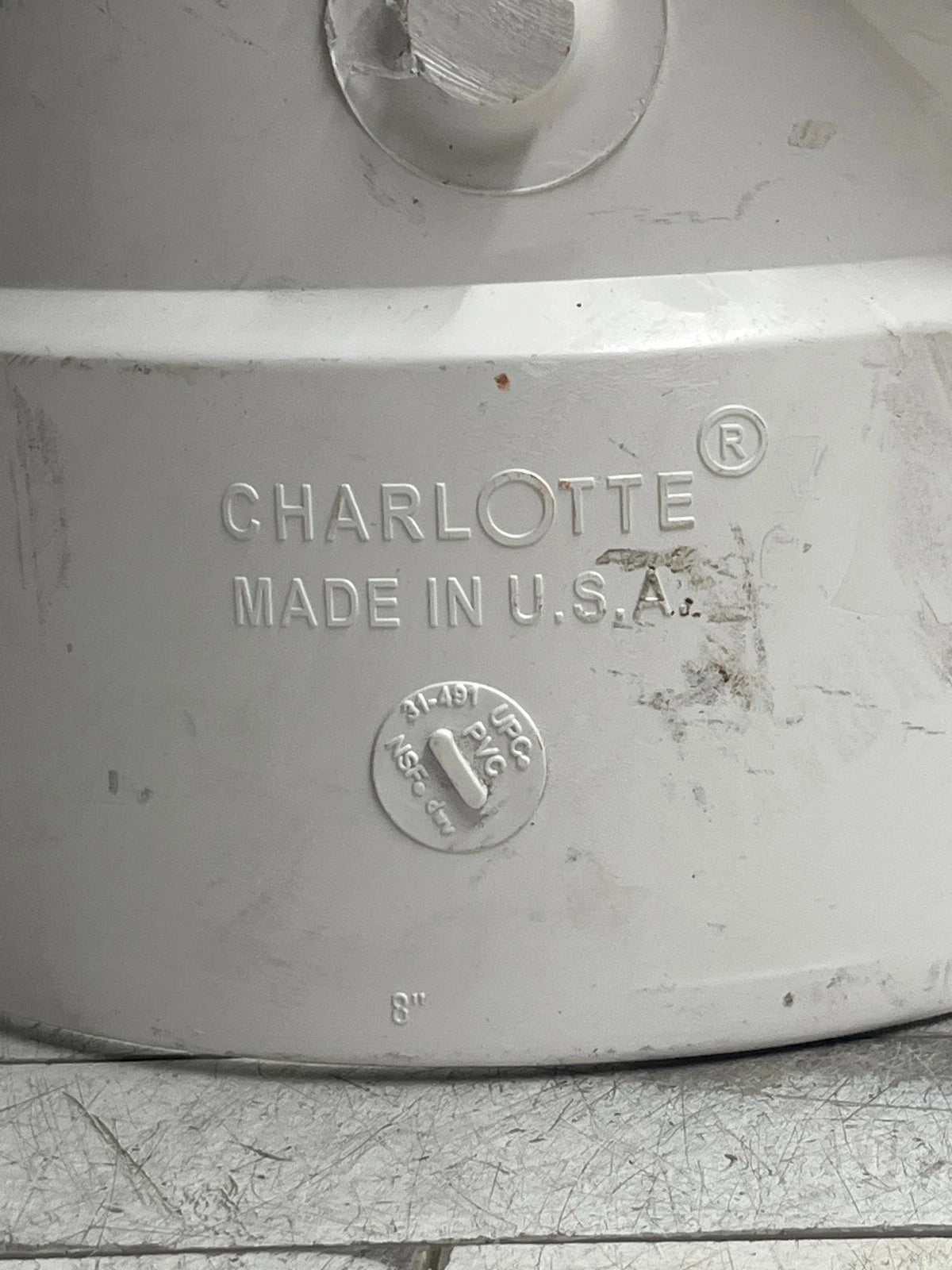 Charlotte PVC 00321 1800 8 in. PVC DWV 45-Degree 1/8 Hub x Hub Elbow Fitting