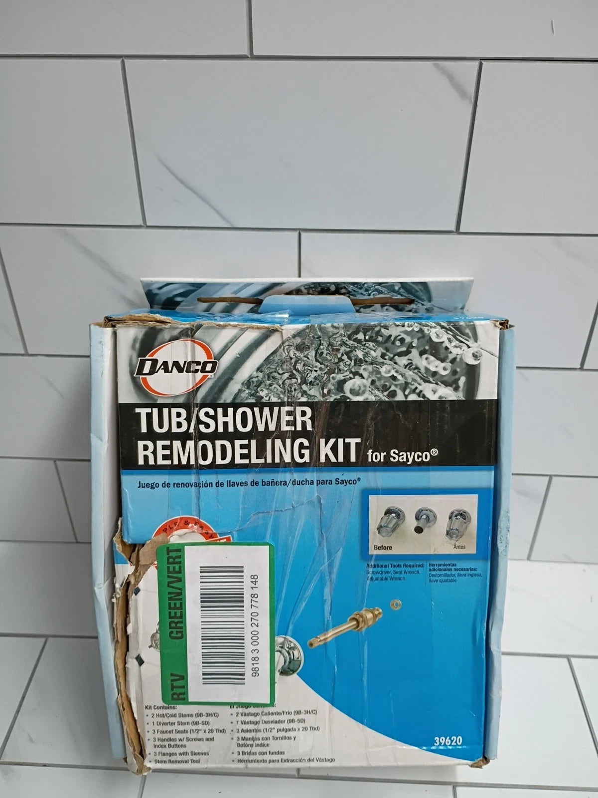 1pk Danco 39620 Tub/Shower 3-Handle Remodeling Trim Kit in Chrome for Sayco
