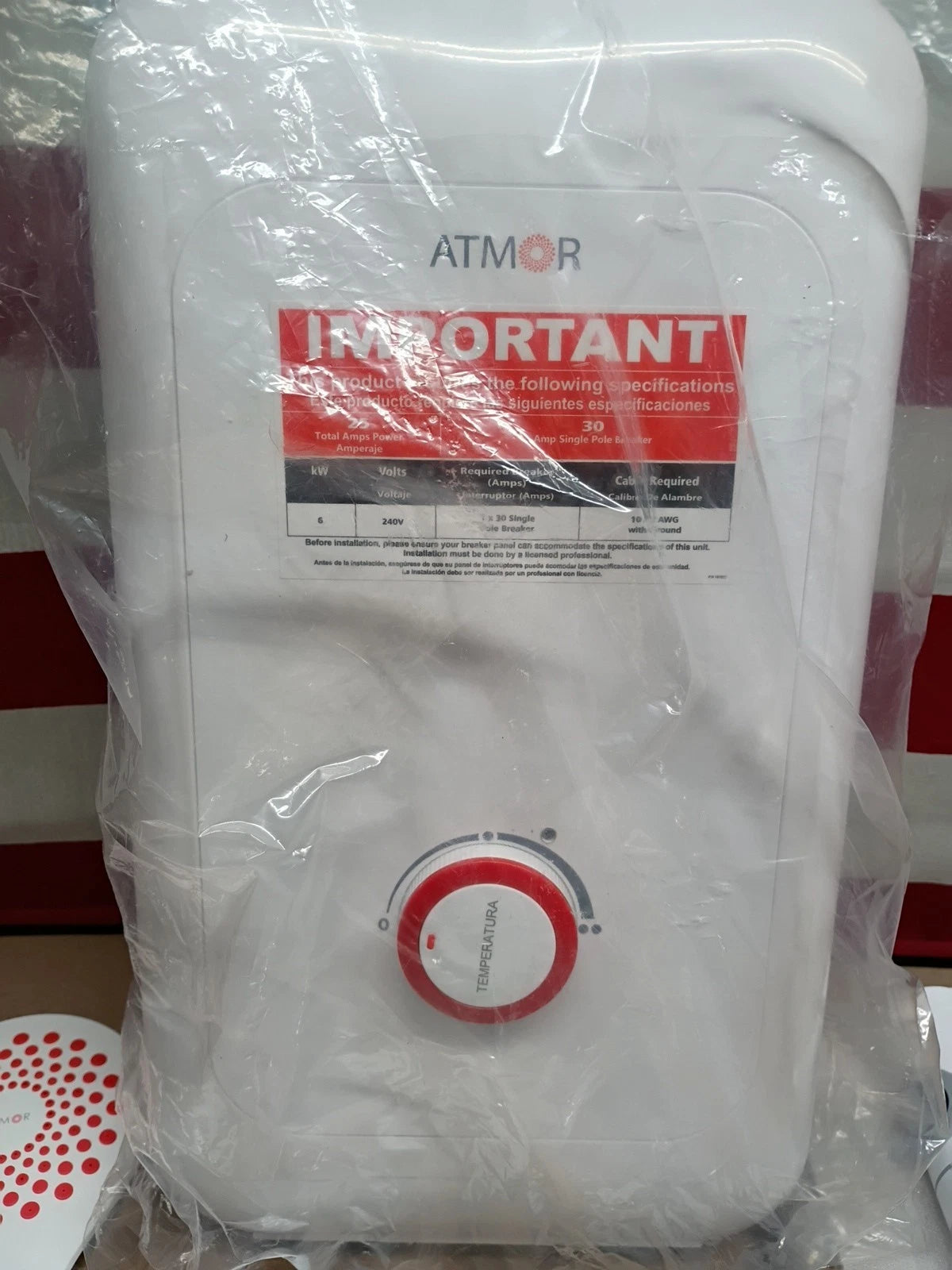 ATMOR6,000-Watt Electric Tankless Water Heater Shower System.