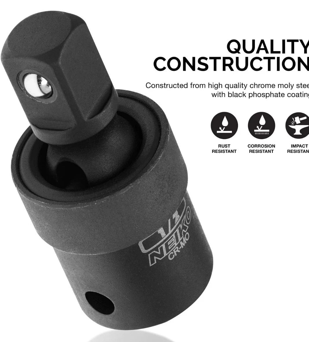 NEIKO 02486A Impact Universal Joint-Socket Swivel Set,Socket Extension Set Cr-Mo