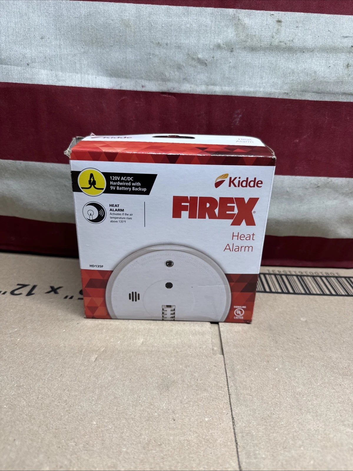 Kidde HD135F Heat Alarm Detector, Hardwired with Battery Backup & 2 LEDs OB