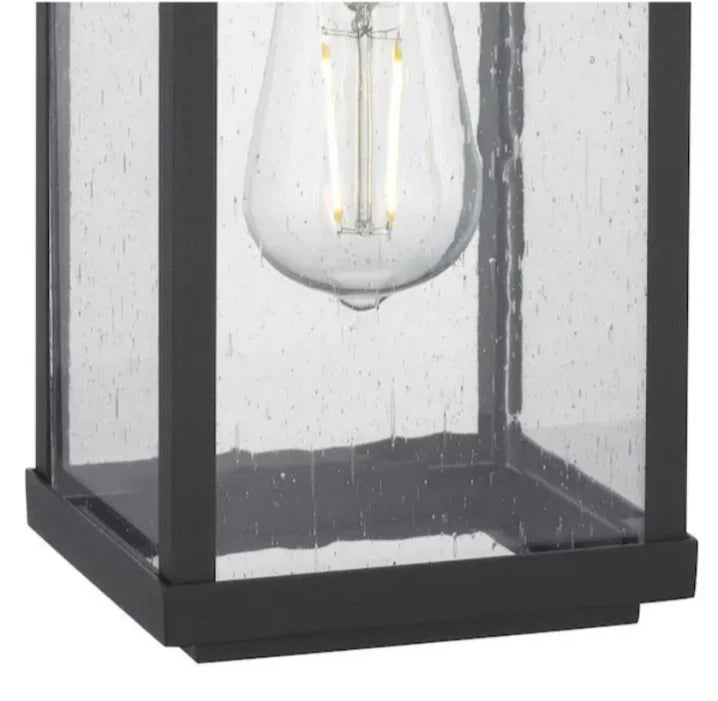 Progress Lighting Park Court 15 in. 1-Light Textured Black Outdoor Wall Lantern
