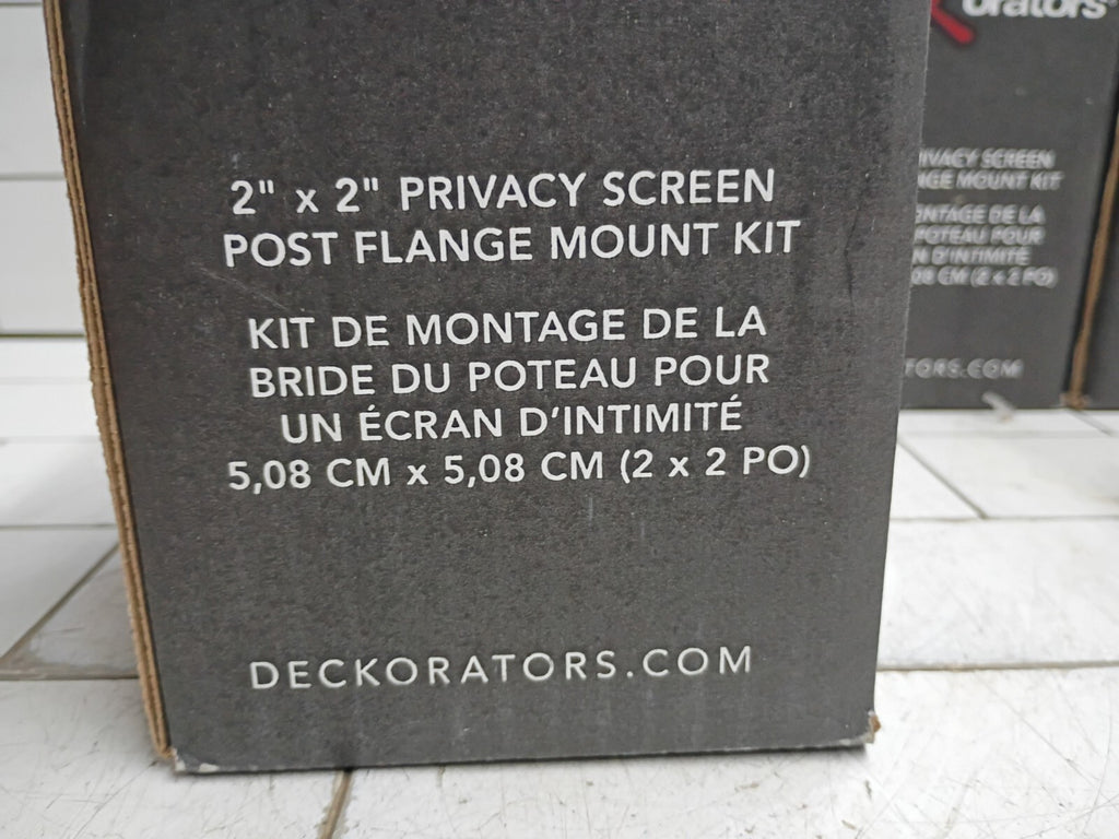 (4 Pack) Deckorators 548063 2x2 Privacy Screen Post Flange Mount Kit Satin Black