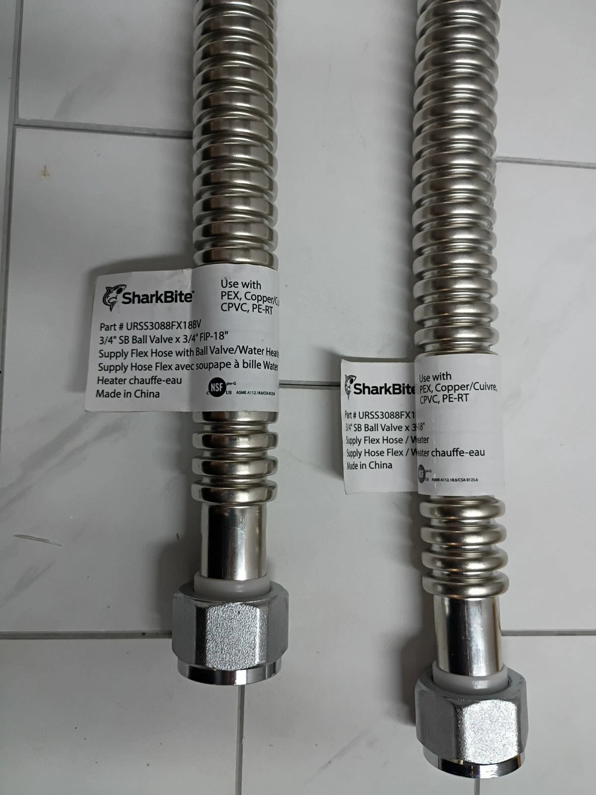 SharkBite URSS3088FX18BV 18" 3/4 Stainless Steel Flexible Water Heater New OB