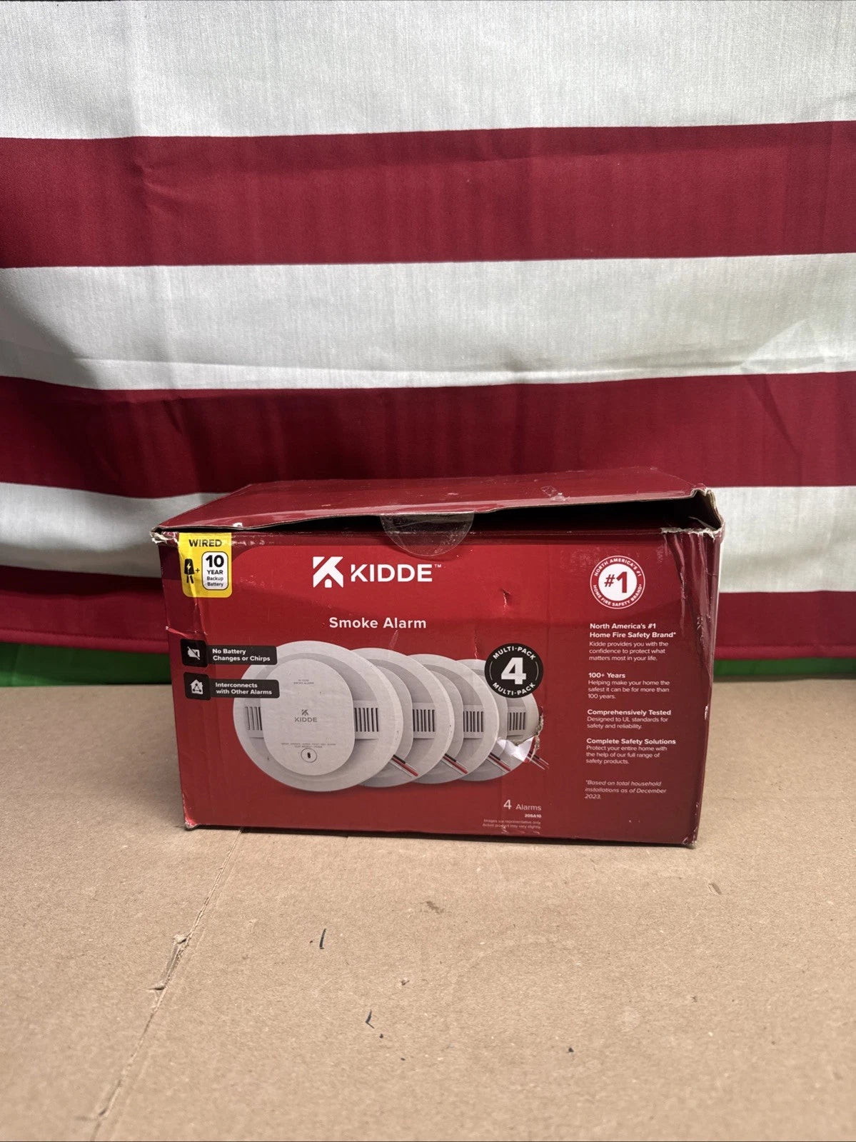 Kidde Smoke Alarm Model 20SA10 Hard Wired Detector 10 Year battery 4 Pack