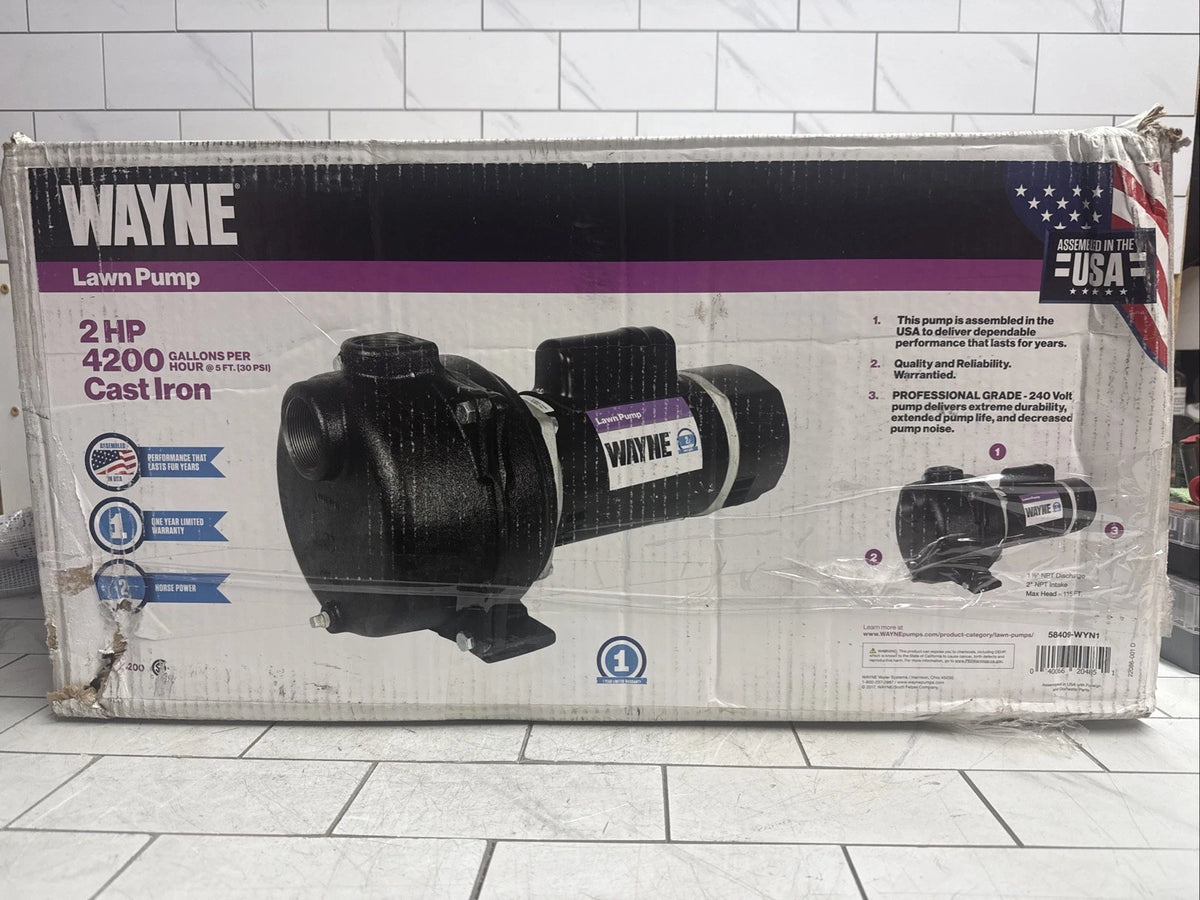 Wayne 58409-WYN1, 2 HP Permanent Lawn Irrigation Sprinkler Pump Open Box,