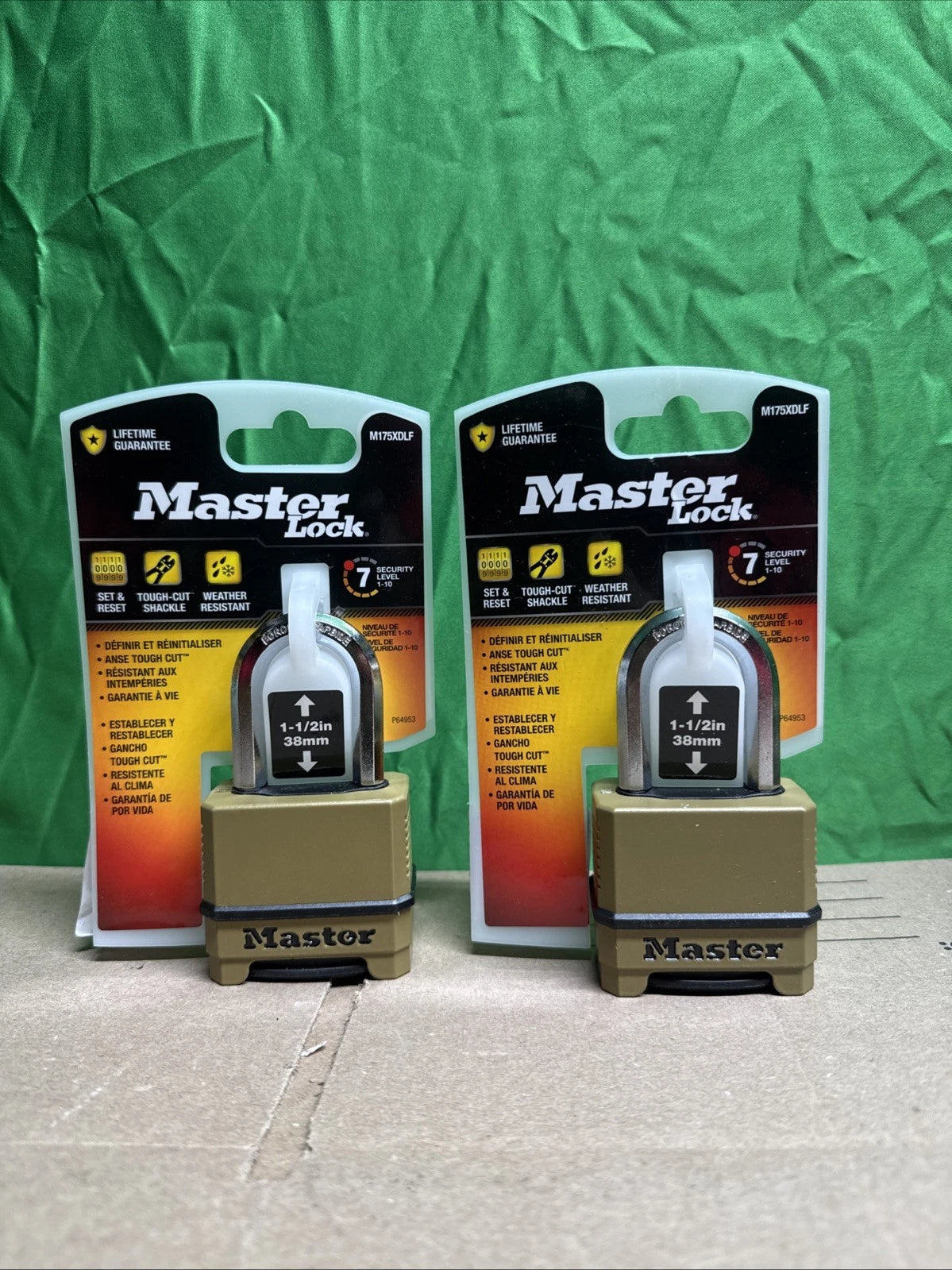 Master Lock Gold Outdoor Combination Lock, Heavy Duty Weather Resistant Padlock,