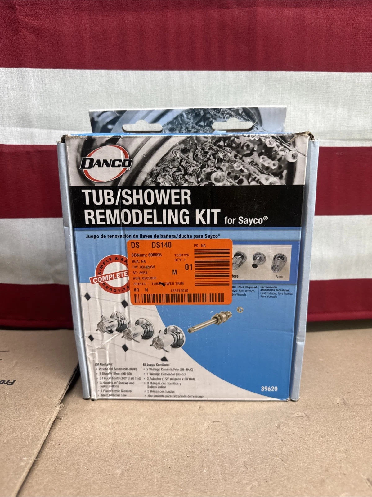 Danco 39620 Tub/Shower 3-Handle Remodeling Trim Kit in Chrome for Sayco