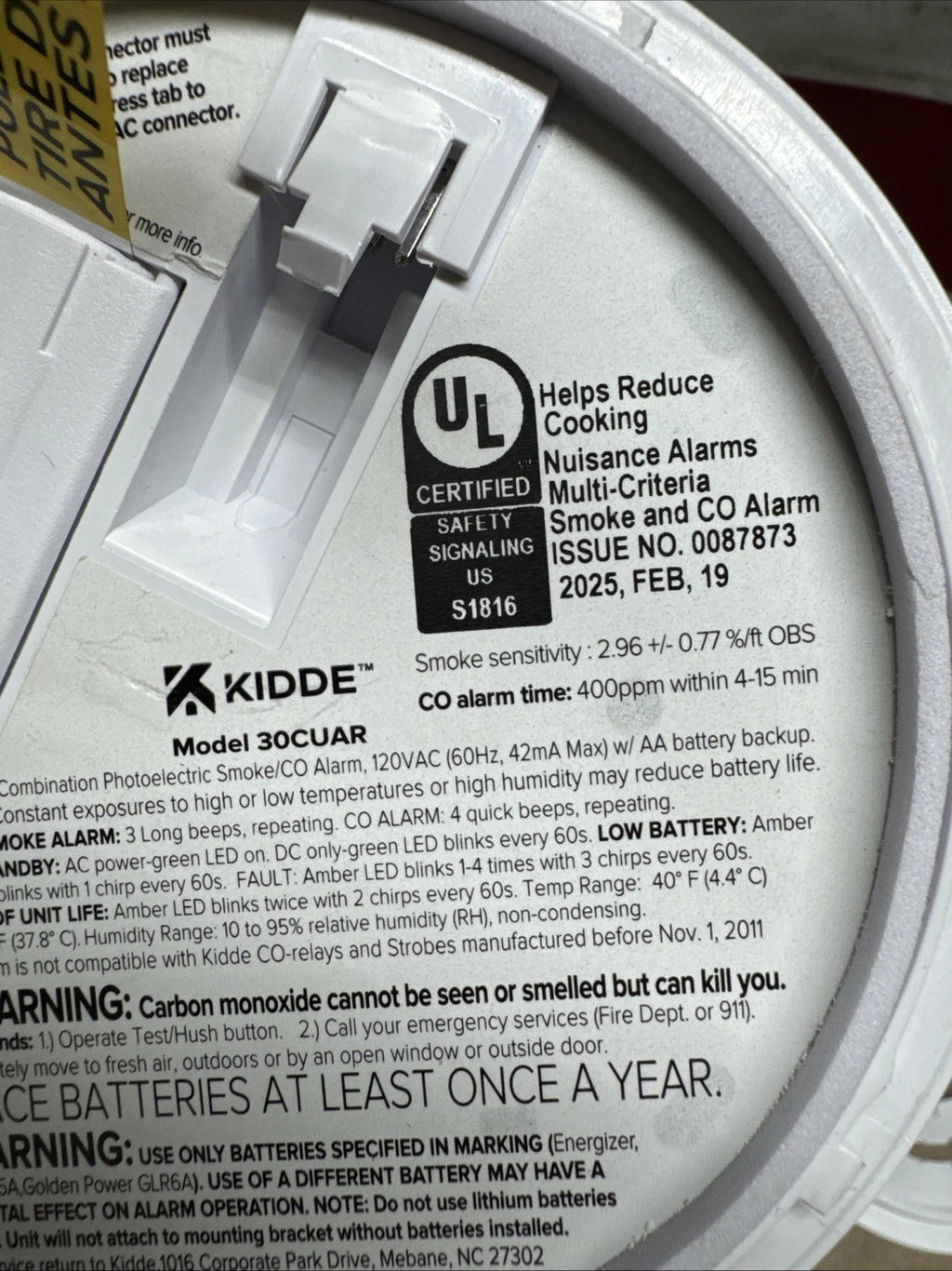 Kidde 30CUAR Detect Smoke +Carbon Monoxide Alarm