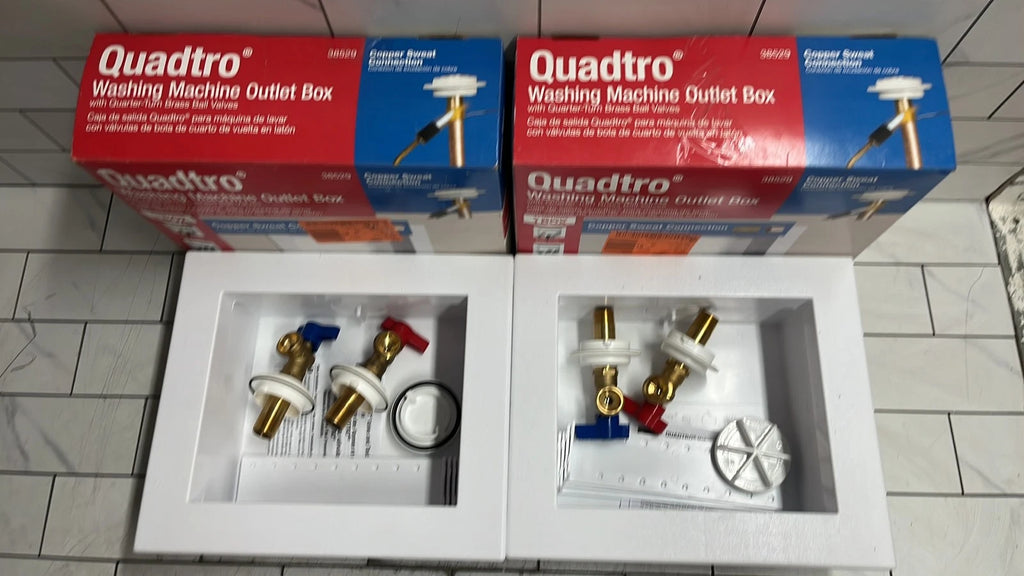 QTY of 2 Oatey 38529 Washing Machine Outlet Box, 1/2 in Connection, Brass