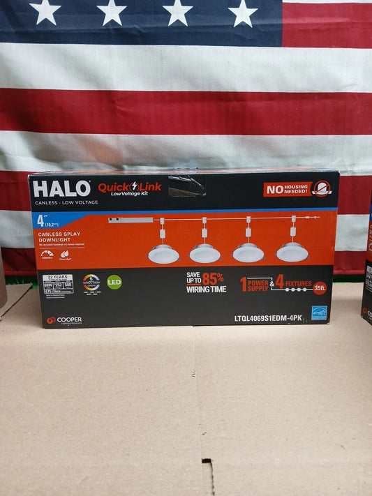 Halo QuickLink 4 in. Selectable CCT Direct Mount Canless LED Recessed Light