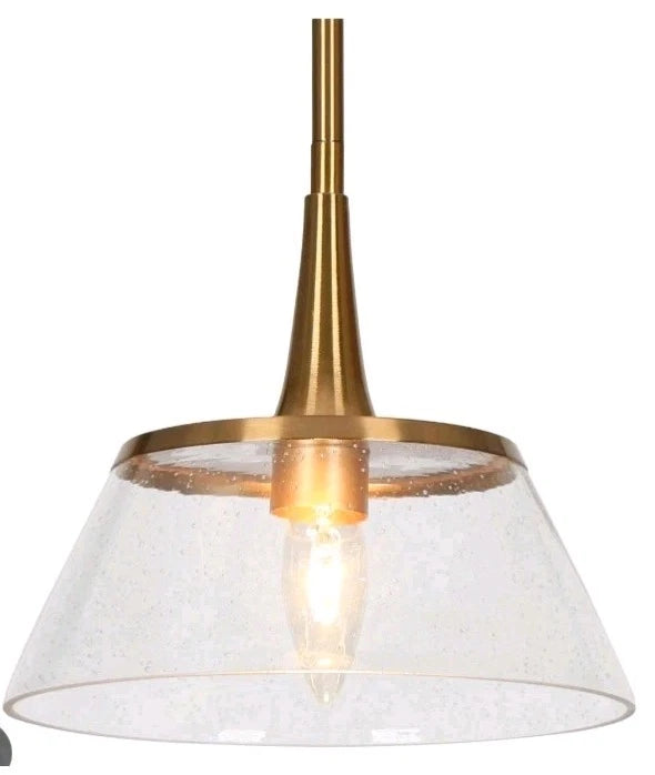 Quoridan 1-Light Mini Brass Modern Pendant Light Fixtures A04975P Open Box