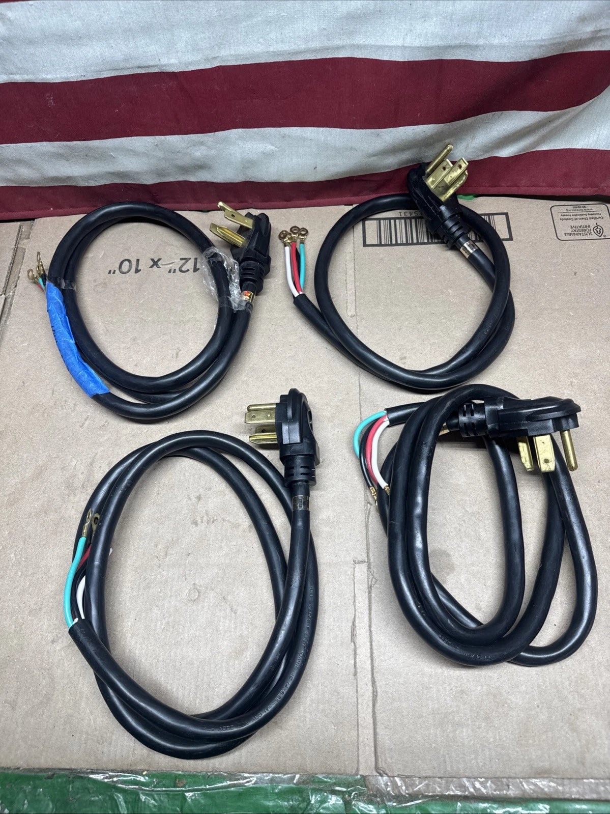 4 Pack Everbilt 6Ft & 4FT 30 Amp,4-wire, Electric Dryer Cord,M934,61255HD (Read)