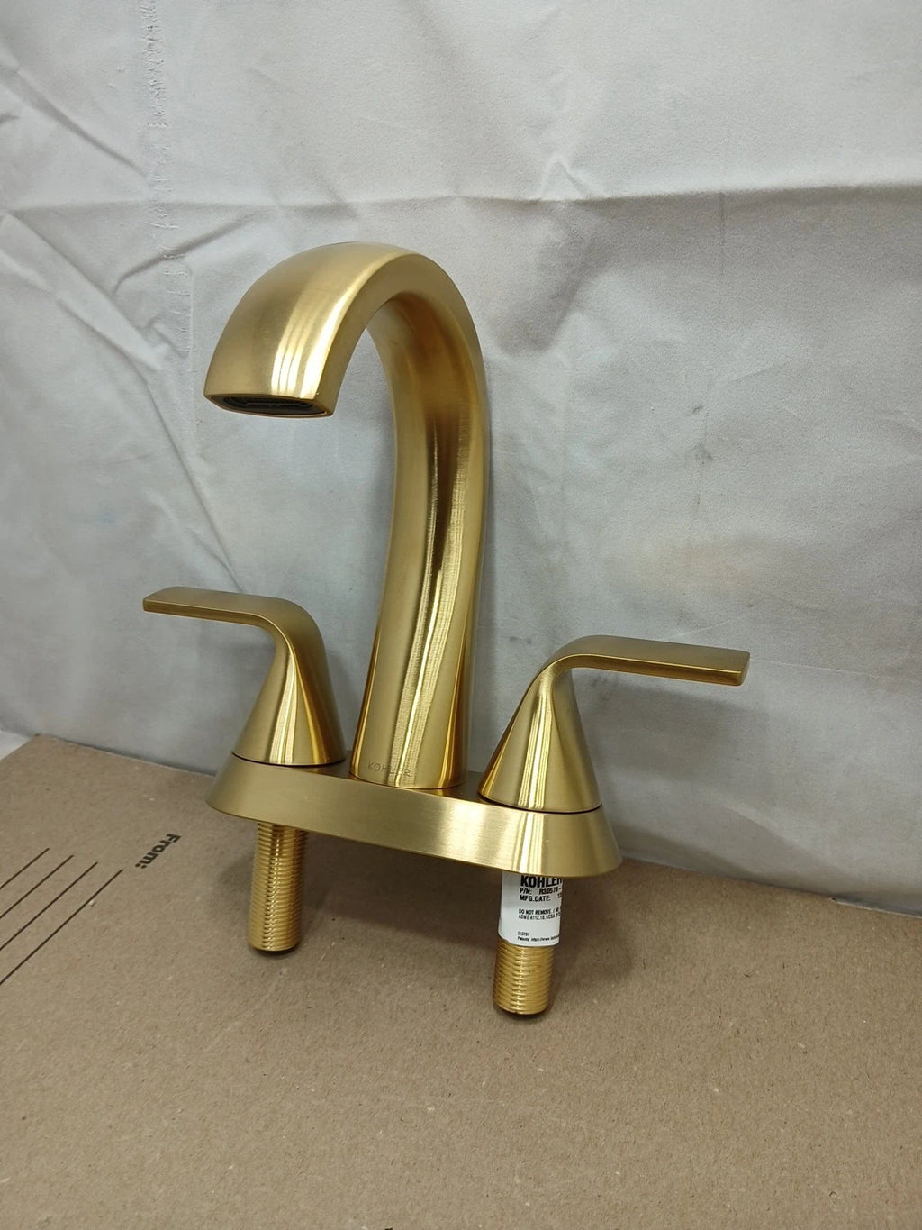 KOHLER R30578-4D-2MBCursiva 4 in. Double Handle Bathroom Faucet Brushed Brass