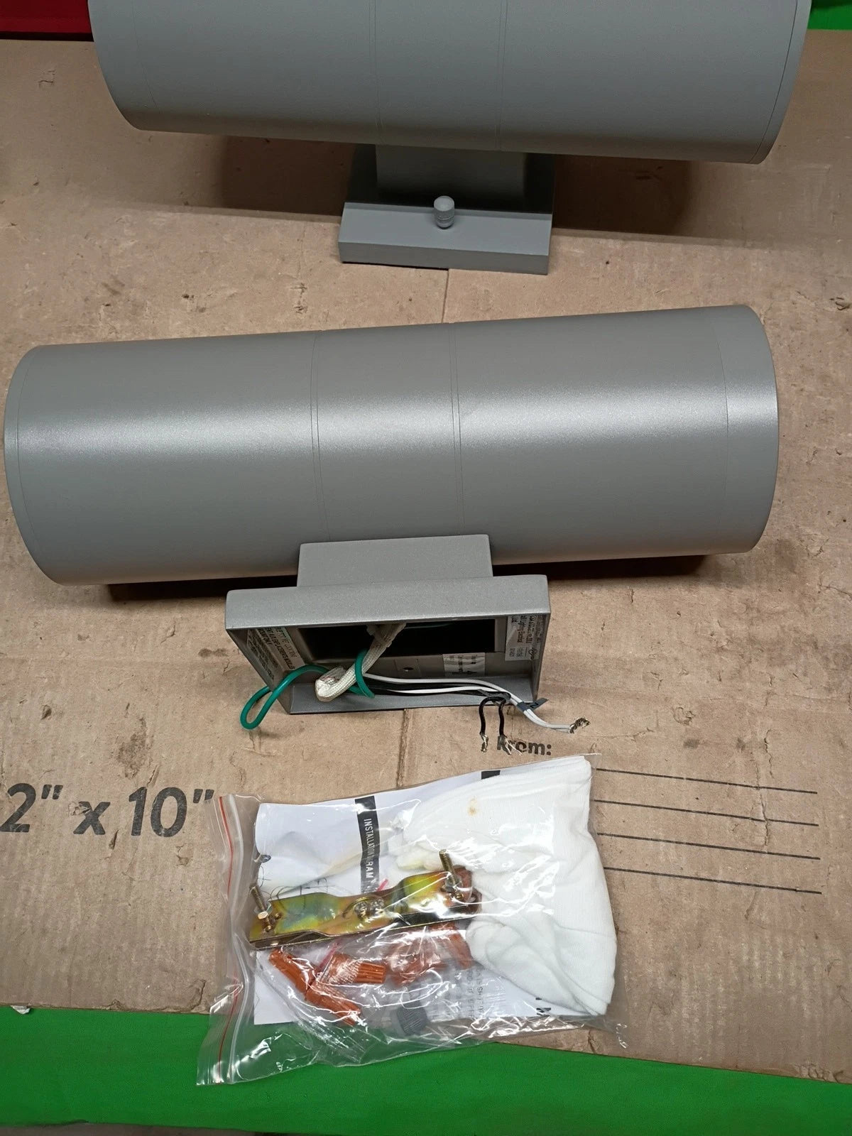 Modern Outdoor Wall Lights, Up/ Down Patio Lights in Aluminum Cylinders, Gray