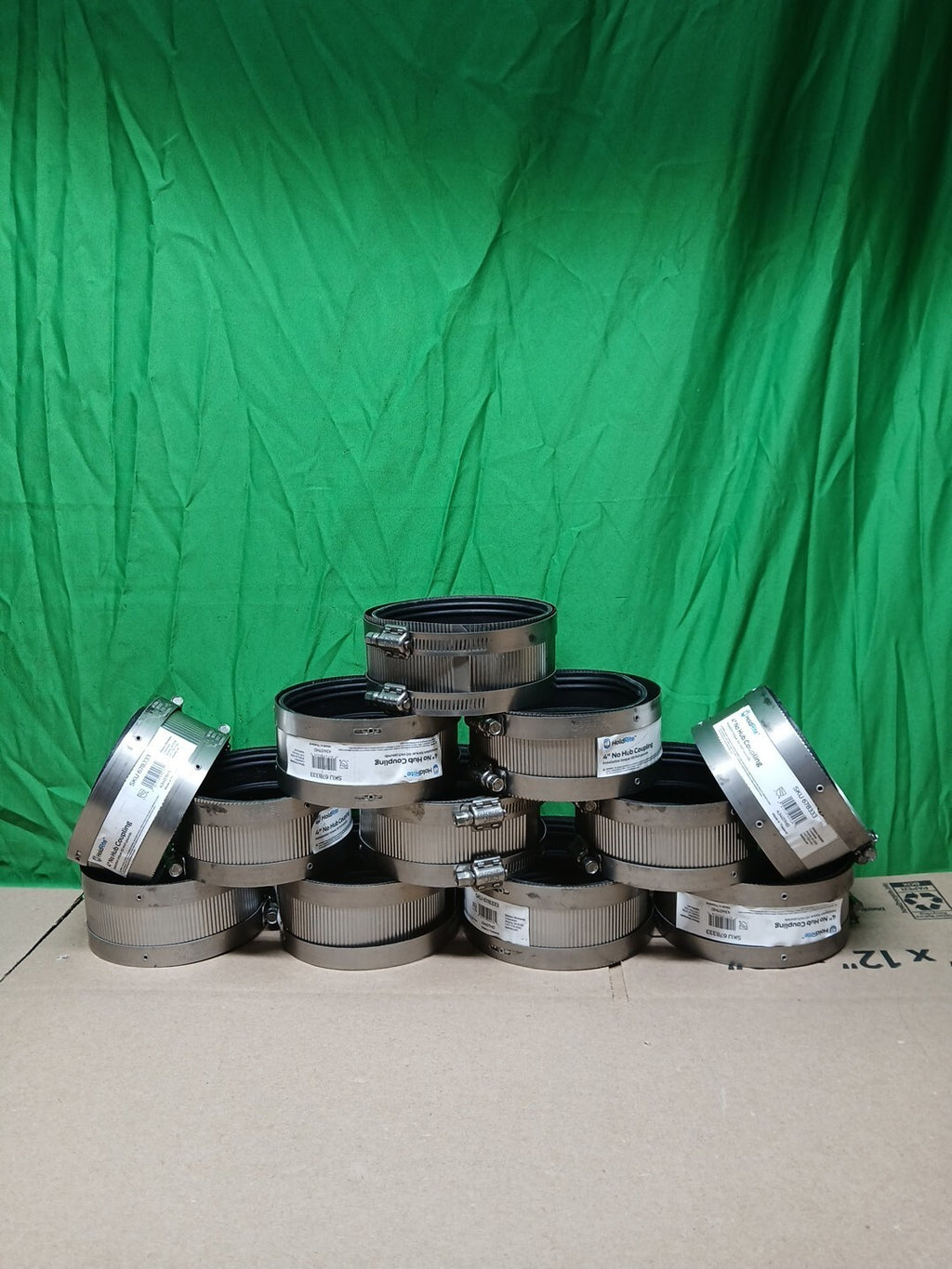 12pck Eastman Holdrite No Hub Coupling Neoprene 4" 43407HD NEW OPEN BOX