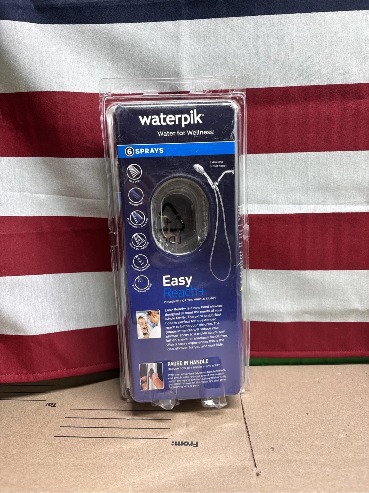Waterpik 6-Spray 4.8 in. Wall Mount Handheld Adjustable Shower Head. Chrome