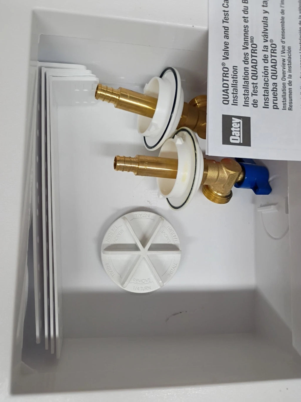 (2 Pack) Oatey Quadtro 38528 Washing Machine Outlet Box With PEX Crimp Valves OB