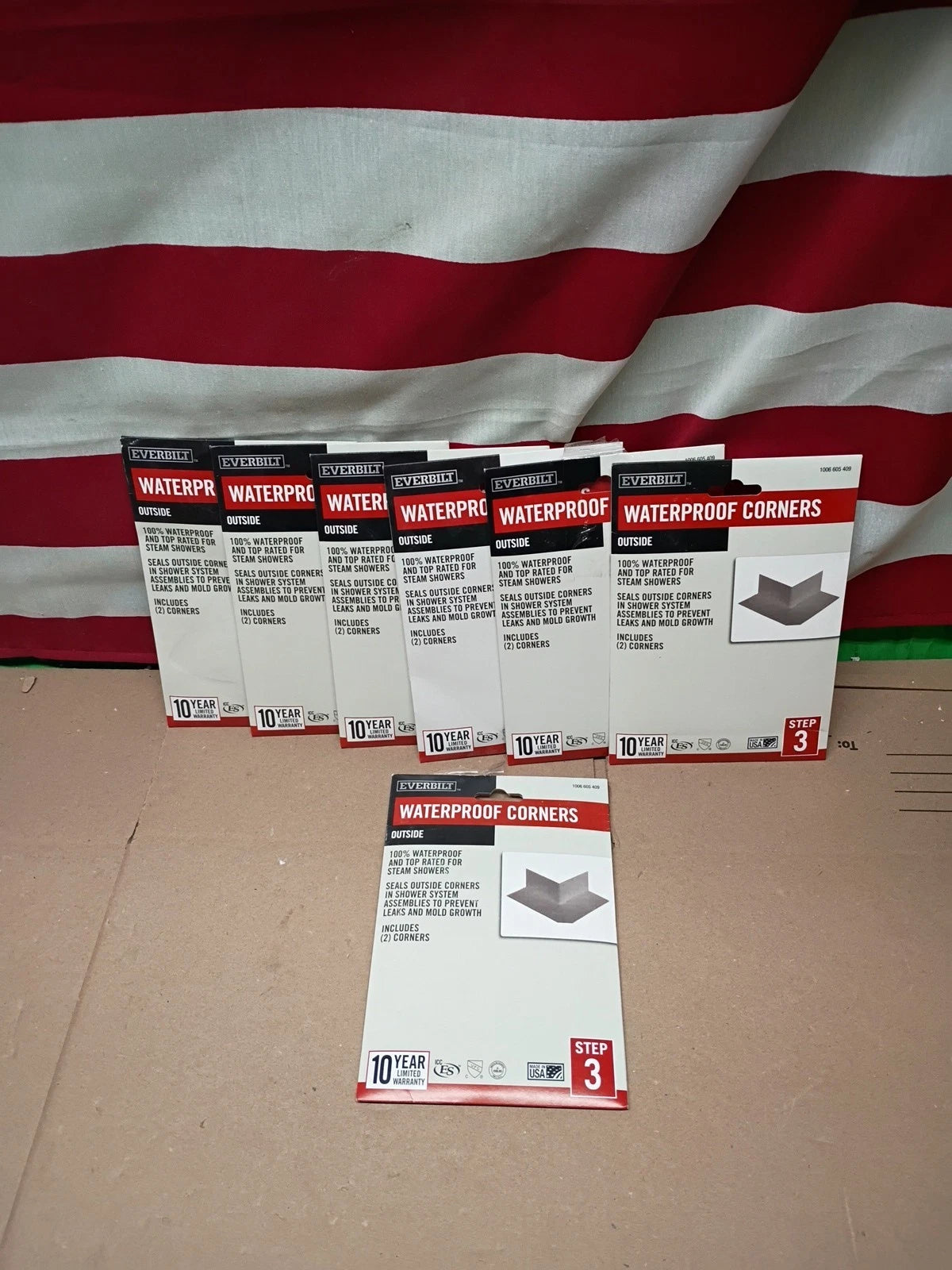 LOT OF 7 2pk Everbilt Watershield Shower System Waterproof Outside Corners