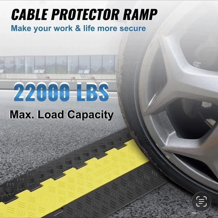 VEVOR Cable Protector Ramp, 91.8x25x4.3 cm 2 Channel, 22000lbs