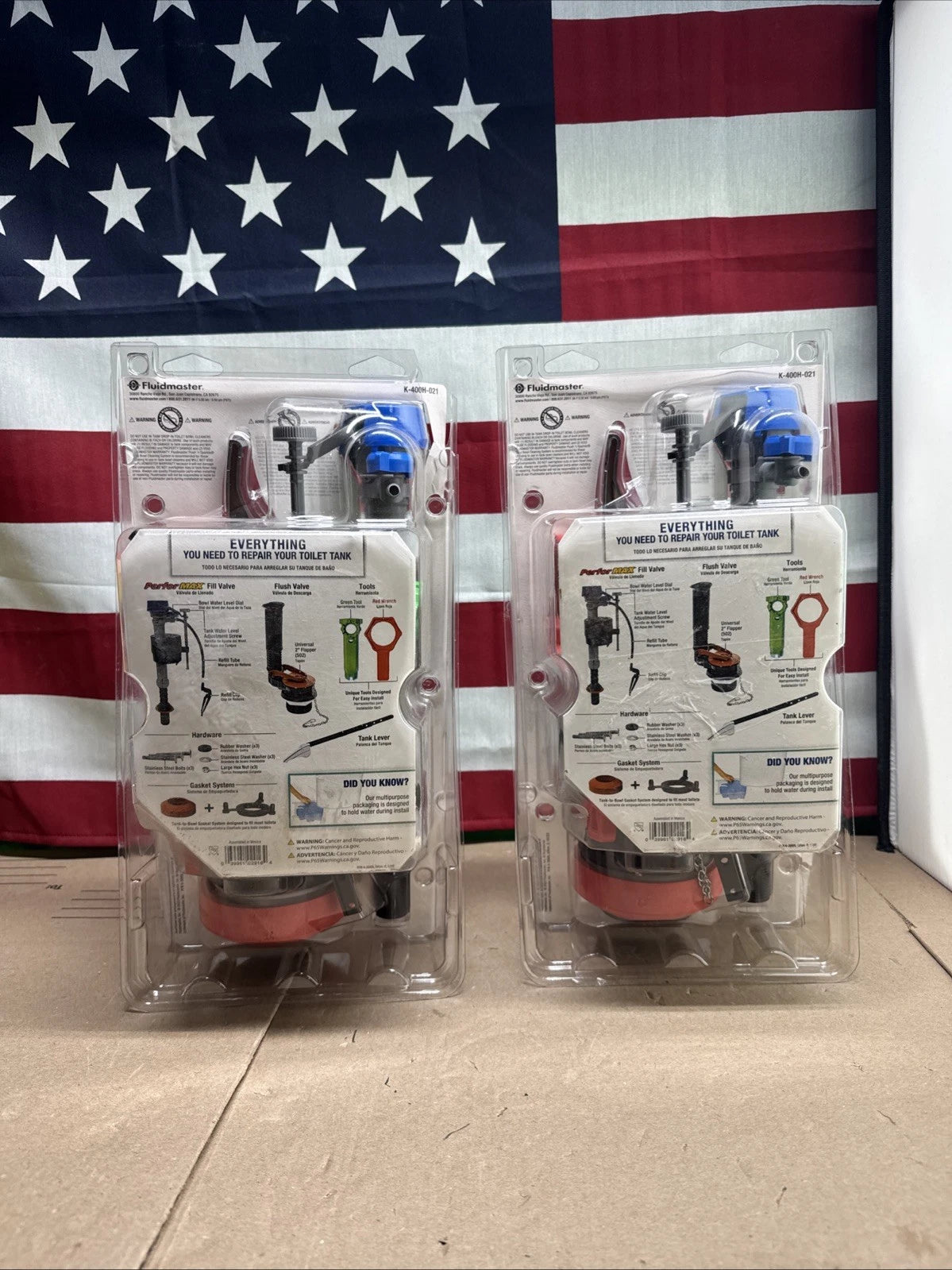 2PK Fluidmaster Universal Complete Toilet Kit #K-400H-021