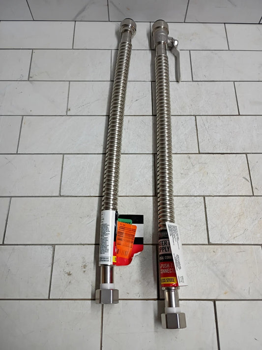 Everbilt 3/4 in x 3/4 in. FIP 18" Water Heater Connection Kit New Open Box