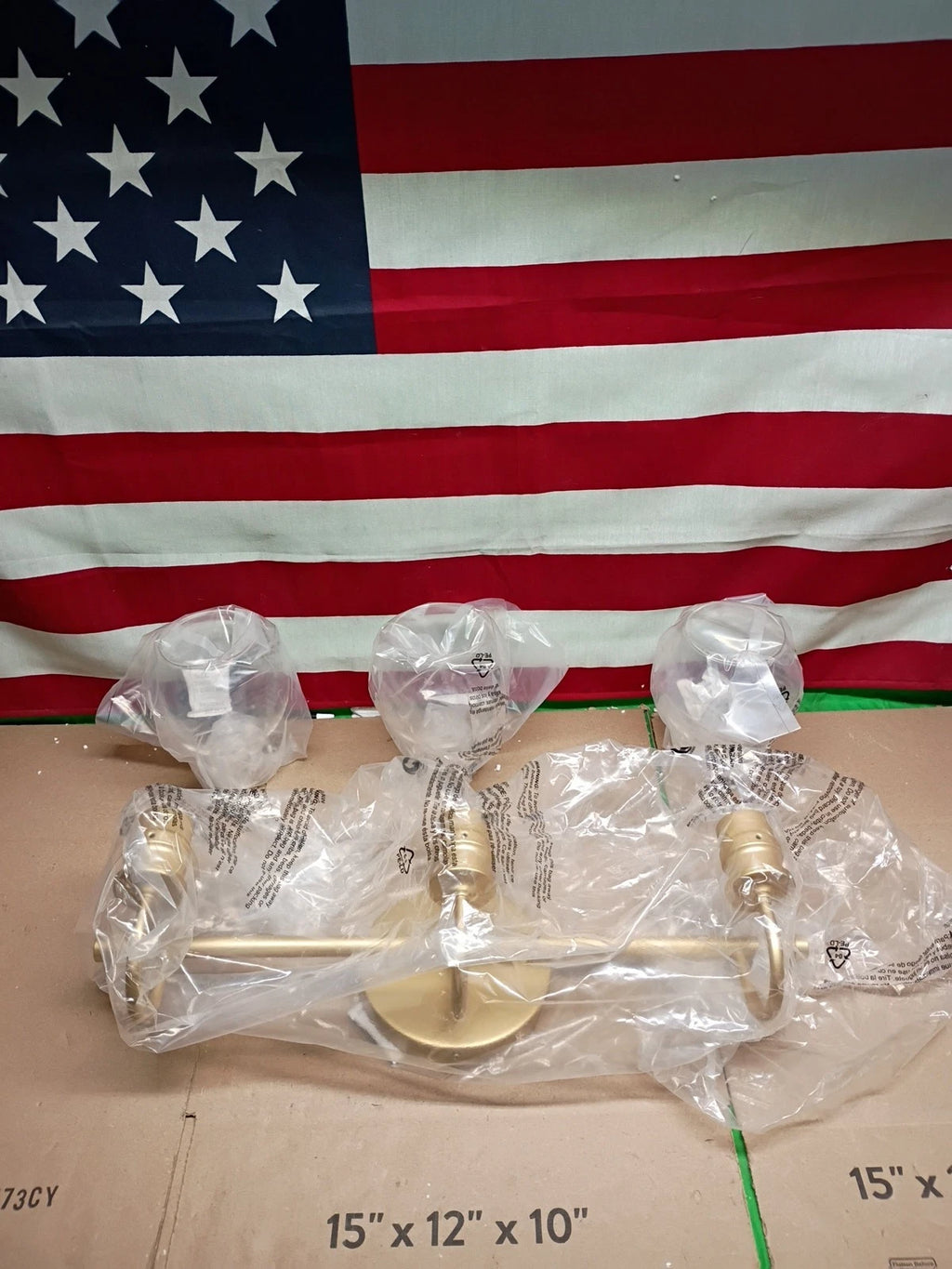 22 In Modern 3 Light Gold Vanity Light Fixture
