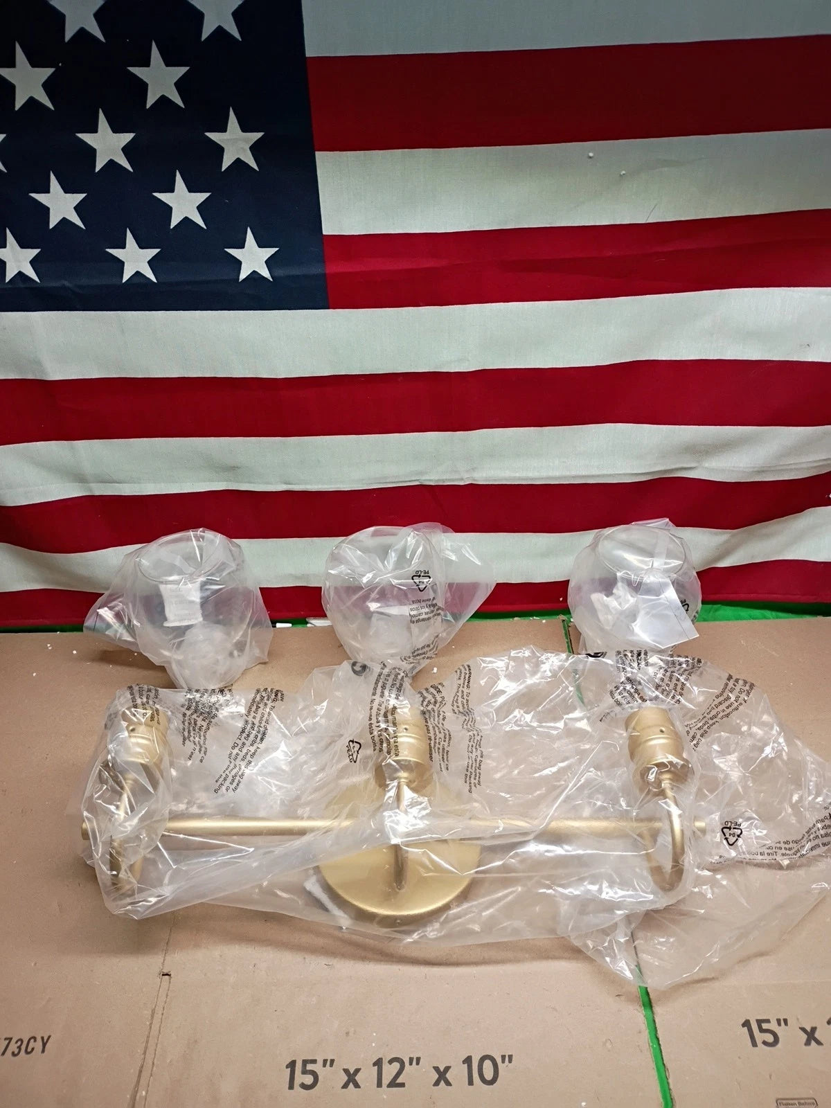 22 In Modern 3 Light Gold Vanity Light Fixture